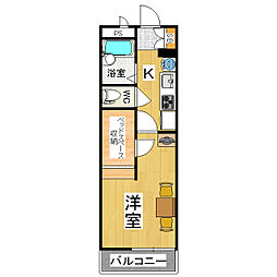 レオパレスNウィング 1Kの間取図画像