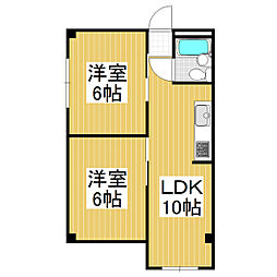 メゾン・ド・渚 2LDKの間取図画像