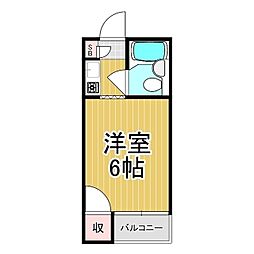 山田ハイツ 1Kの間取図画像