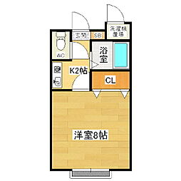 ハイツあさま 1Kの間取図画像