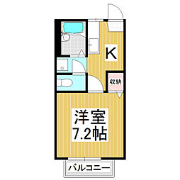 ディアス・パルテール 1Kの間取図画像