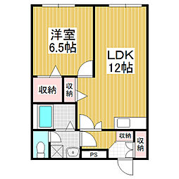 タウニーフロンティア 1LDKの間取図画像