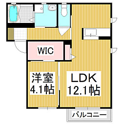フラワーASAMA 1LDKの間取図画像