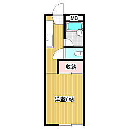 コーポ藤ヶ丘 1Kの間取図画像