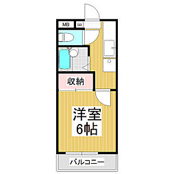 サンサイド7 1Kの間取図画像