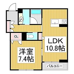 シャーメゾンステージ井川城 1LDKの間取図画像