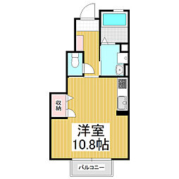 ハイム県ヶ丘 ワンルームの間取図画像