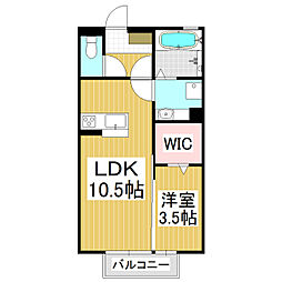 ラフィーネ・コアッツァ 1LDKの間取図画像