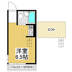 フラワーハイツ ワンルームの間取図画像