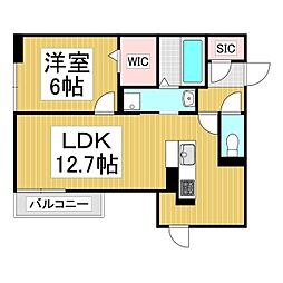 GRAND D-ROOM里山辺 1LDKの間取図画像