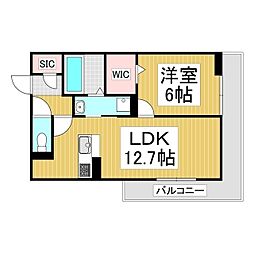 GRAND D-ROOM里山辺 1LDKの間取図画像