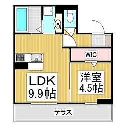 Mels court 1LDKの間取図画像
