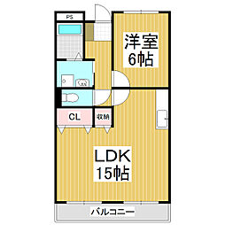 ファインオアシスアミー 1LDKの間取図画像