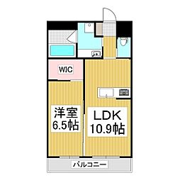 マンションブロッサム 1LDKの間取図画像