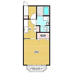 レジデンスヤマシチA 1Kの間取図画像
