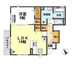 JR湖西線 堅田駅 徒歩10分の賃貸アパート 2階1LDKの間取り