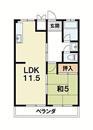 ハイツ千栄 1LDKの間取図画像