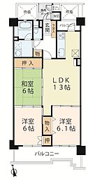シャルマンコーポ第3瀬田1 3LDKの間取図画像
