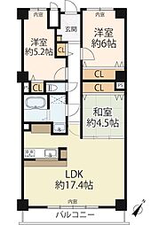 グローバル守山 3LDKの間取図画像