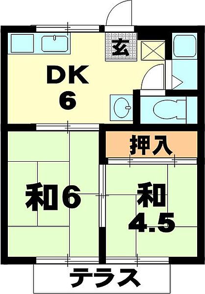 第2福満荘 ｜滋賀県彦根市小泉町(賃貸アパート2DK・1階・61.20㎡)の写真 その2