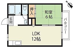 ハイツ木村 1LDKの間取図画像
