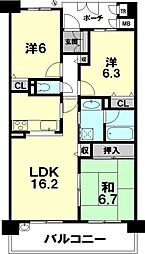 ジオコート栗東 3LDKの間取図画像