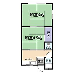 今川文化3棟 2Kの間取図画像