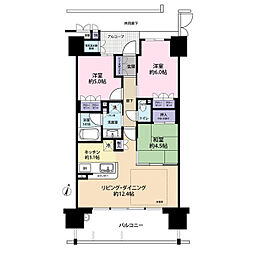 西九条アーバンコンフォート 3LDKの間取図画像