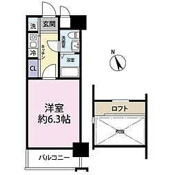 エステート・モア箱崎2 ワンルームの間取図画像