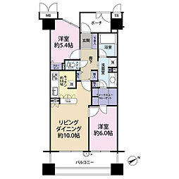 キングスクエアヴィルジア大阪 2LDKの間取図画像