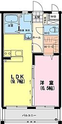 レインボースター 1LDKの間取図画像