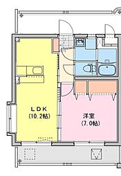 M10.牟田町1 1LDKの間取図画像