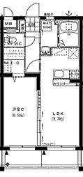 ハーバーウエスト 1LDKの間取図画像