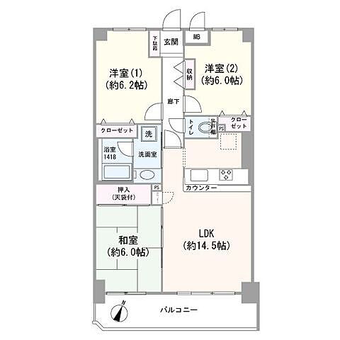 間取り グランイーグルwing川崎 9階/-