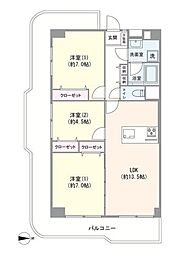 日商岩井川崎塚越マンション 3LDKの間取図画像