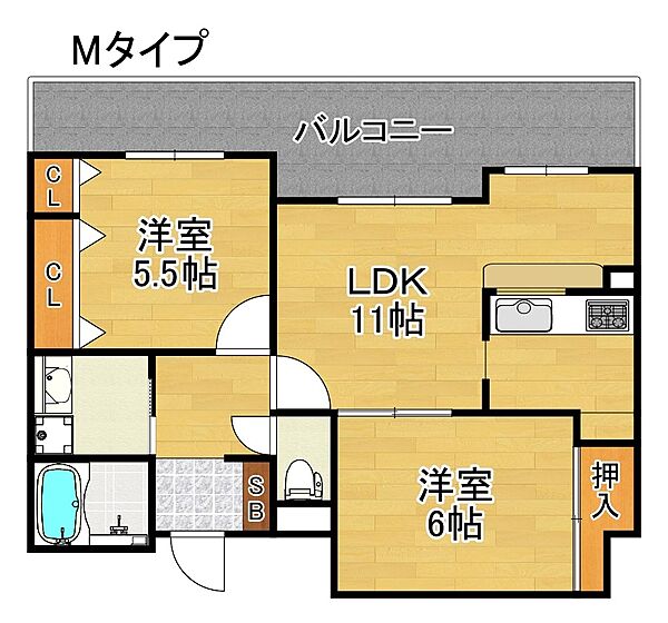 住之江フタバビル ｜大阪府大阪市住之江区緑木２丁目(賃貸マンション2LDK・8階・57.91㎡)の写真 その2