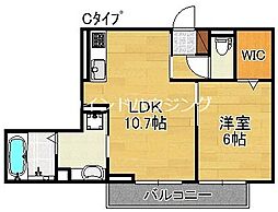 CREA 1階1LDKの間取り