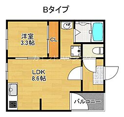 ハーモニーテラス安立IV 1LDKの間取図画像