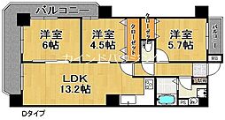 クリア・クレセント住之江 3LDKの間取図画像