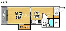 ギャレ住之江 1DKの間取図画像