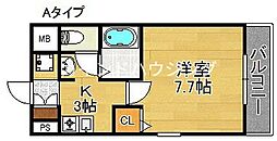 M'PLAZA住吉公園壱番館 1Kの間取図画像