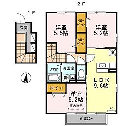 ルミエールホーム壱番館 3DKの間取図画像