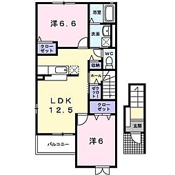 アプローズ2 2LDKの間取図画像