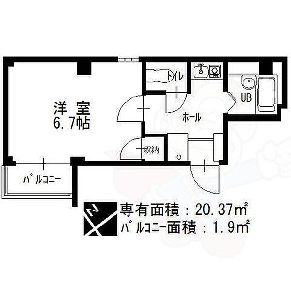 愛知県名古屋市中区千代田５丁目(賃貸マンション1K・3階・20.37㎡)の写真 その2