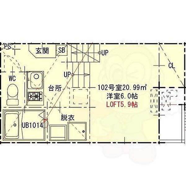 ハーモニーテラス西日置2 ｜愛知県名古屋市中川区西日置２丁目(賃貸アパート1K・2階・20.99㎡)の写真 その2