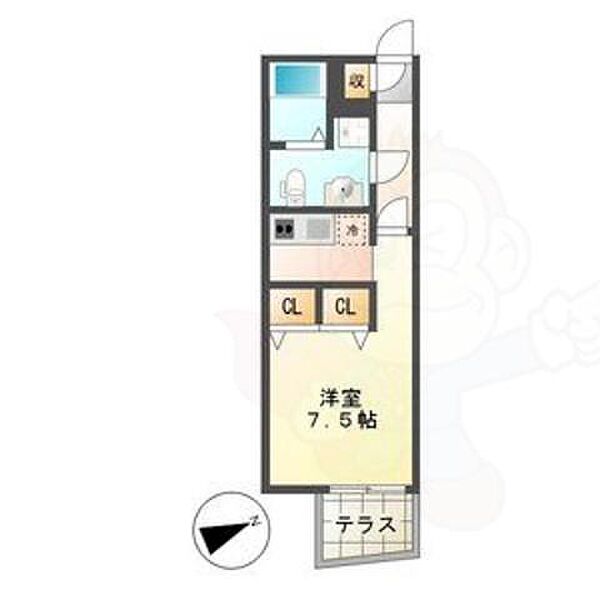 愛知県名古屋市千種区内山２丁目(賃貸マンション1R・1階・24.94㎡)の写真 その2