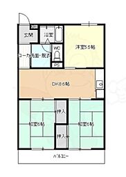 コーポやすり苑 2LDKの間取図画像