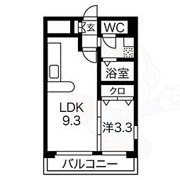 T&Kエステート1 1LDKの間取図画像