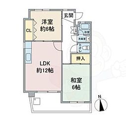 肥後ビル 2LDKの間取図画像
