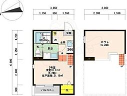 ロフトレジデンス新守山 2階1Kの間取り